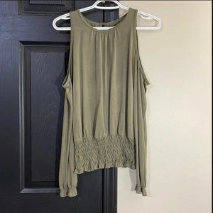 A&F Off the shoulder top in olive green size small